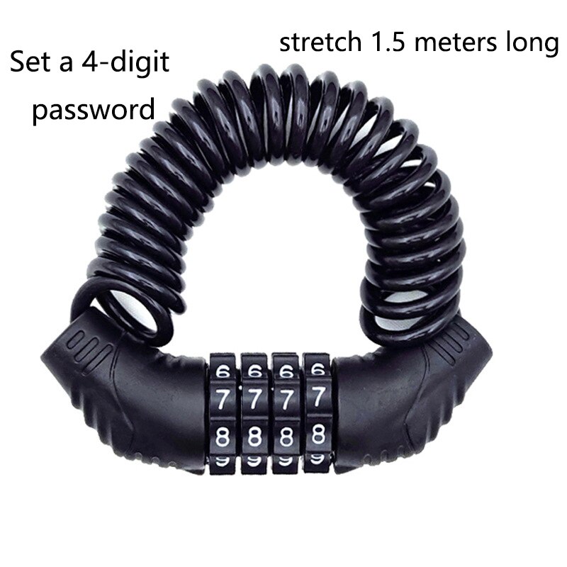 Portable 4-Digit Password Comb - đánh giá và giá Cable Lock Flexible